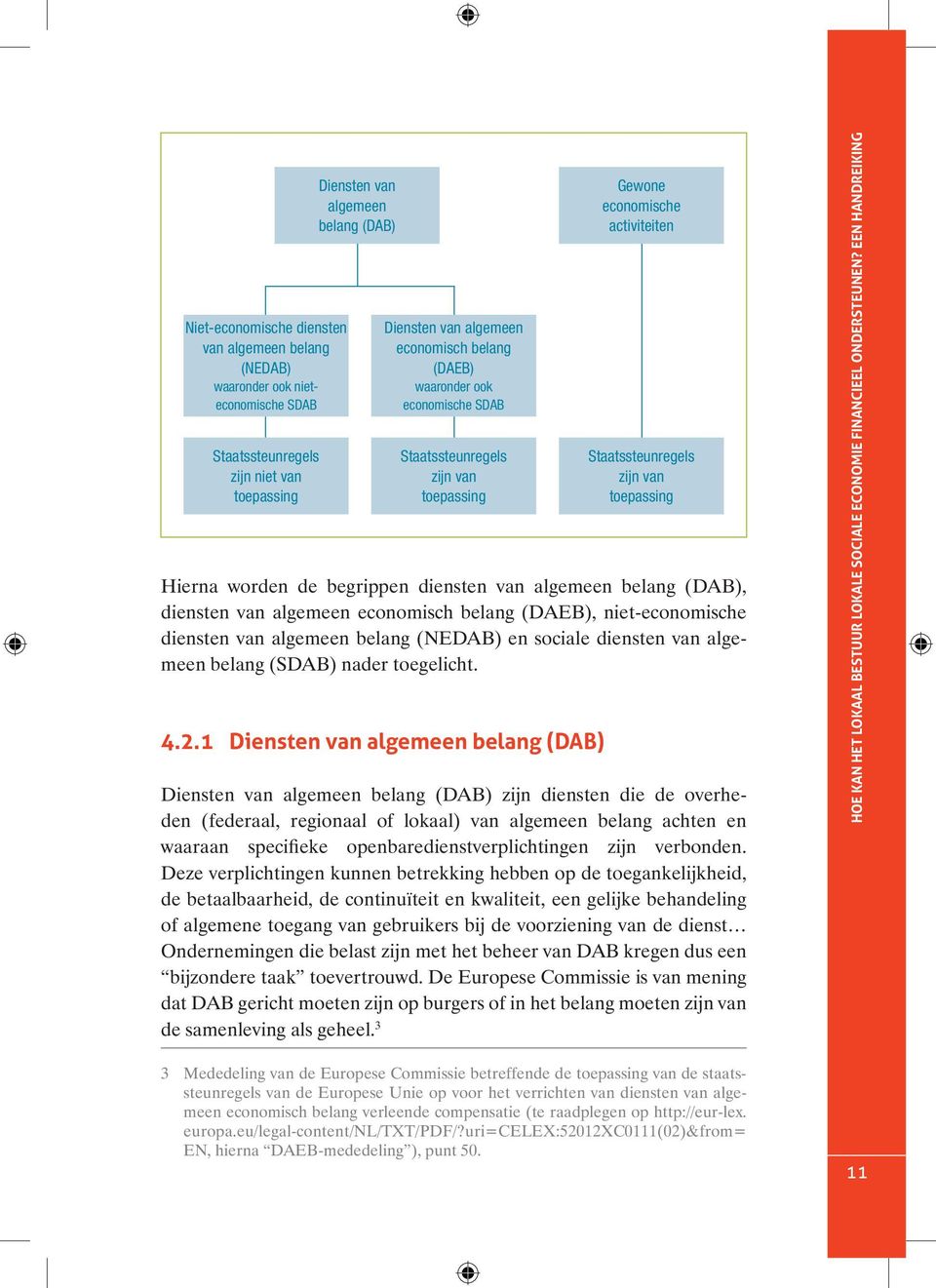 niet-economische diensten van algemeen belang (NEDAB) en sociale diensten van algemeen belang (SDAB) nader toegelicht. 4.2.