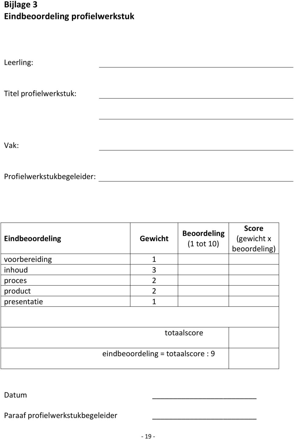 2 product 2 presentatie 1 Beoordeling (1 tot 10) Score (gewicht x beoordeling)