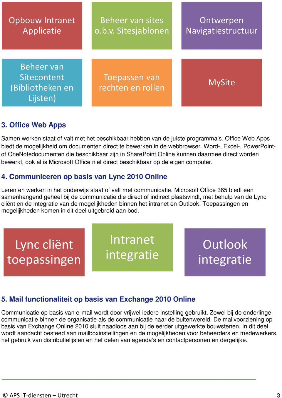Word-, Excel-, PowerPointof OneNotedocumenten die beschikbaar zijn in SharePoint Online kunnen daarmee direct worden bewerkt, ook al is Microsoft Office niet direct beschikbaar op de eigen computer.