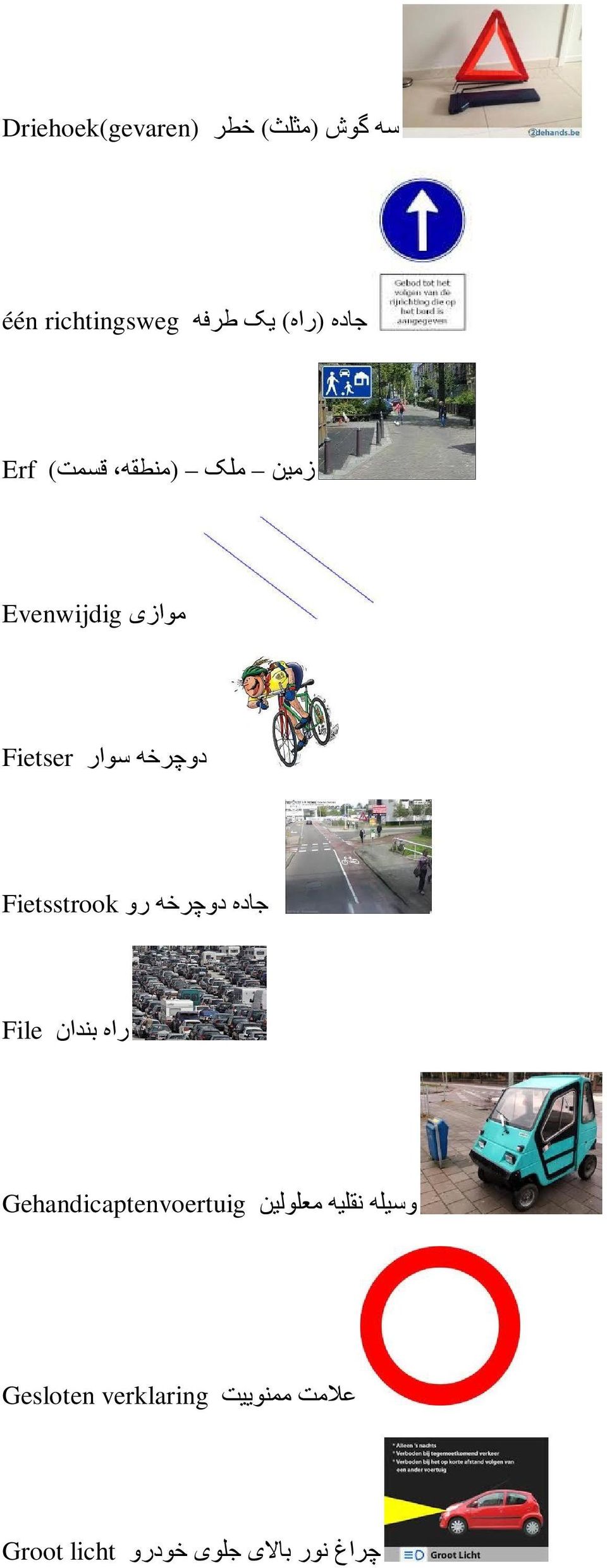 دوچرخھ رو Fietsstrook راه بندان File وسیلھ نقلیھ معلولین