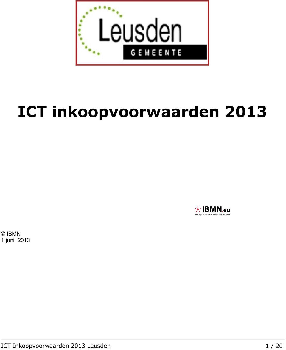 ICT Inkoopvoorwaarden