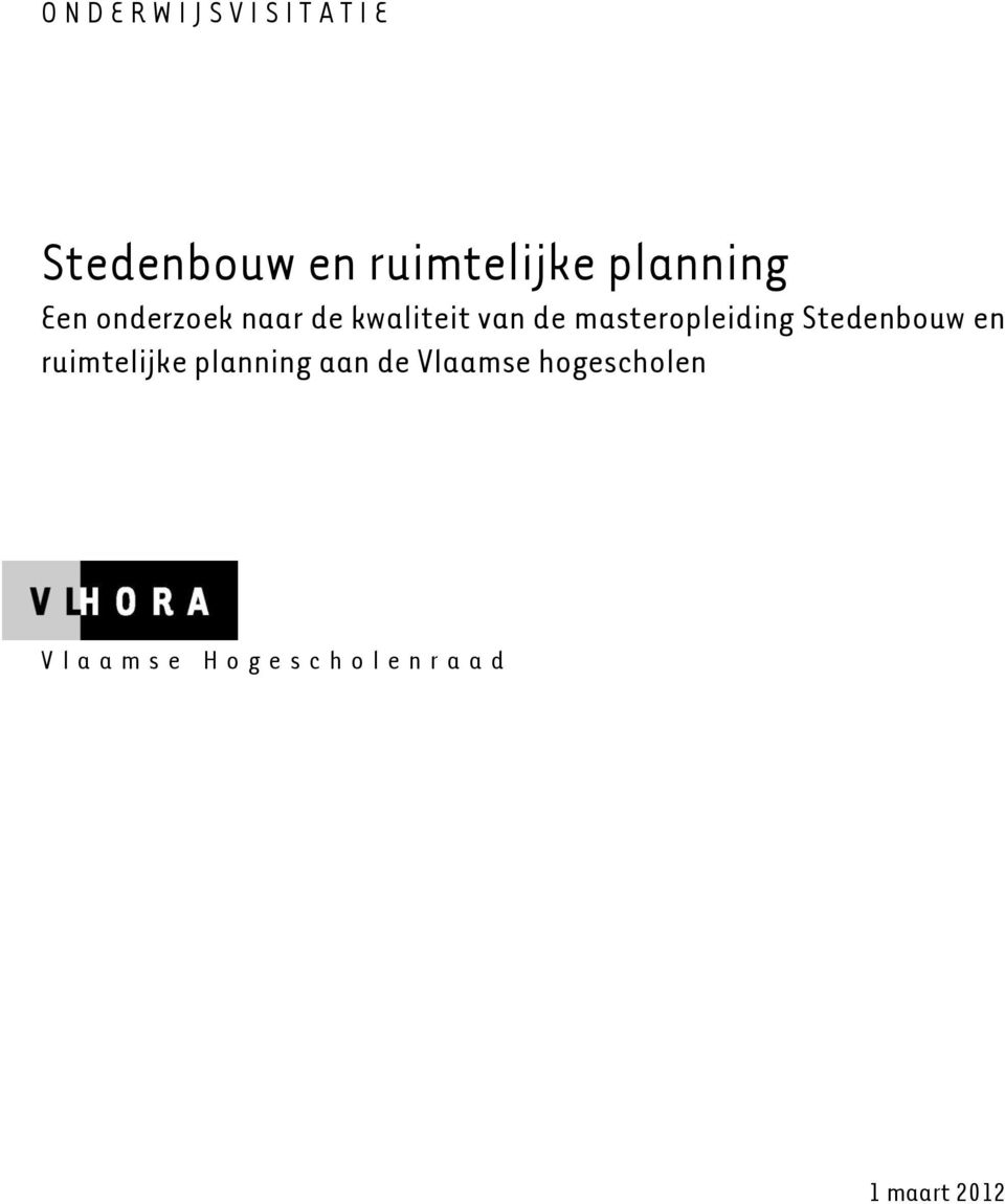 masteropleiding Stedenbouw en ruimtelijke planning aan de