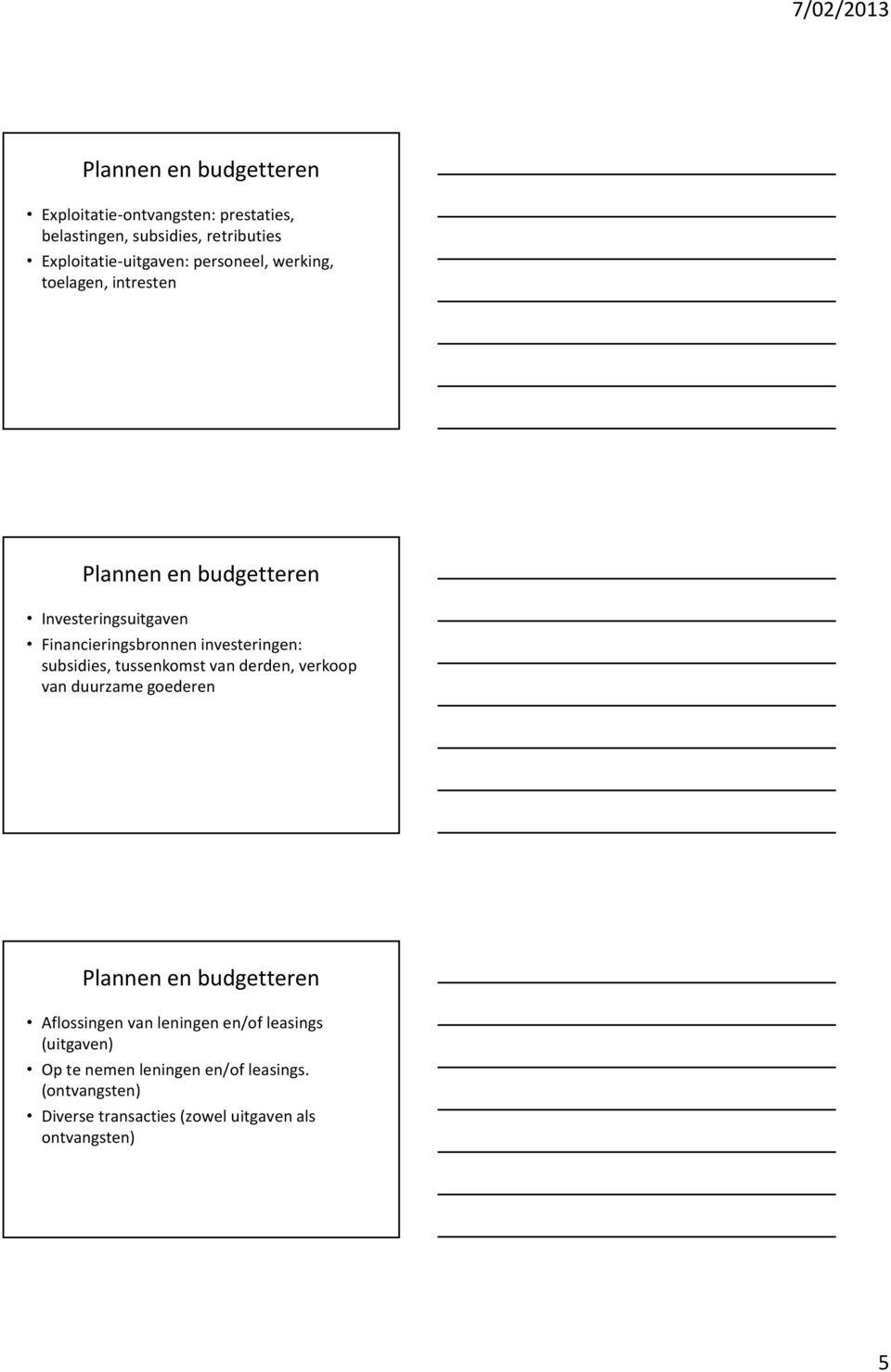 subsidies, tussenkomst van derden, verkoop van duurzame goederen Aflossingen van leningen en/of