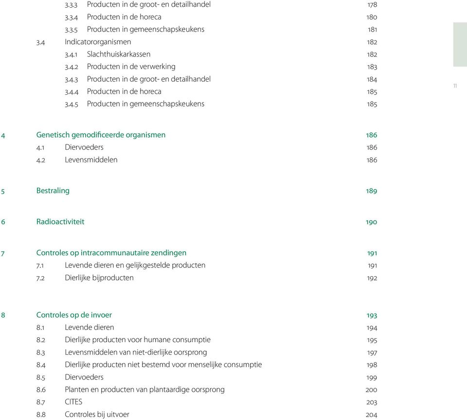 2 Levensmiddelen 186 5 Bestraling 189 6 Radioactiviteit 190 7 Controles op intracommunautaire zendingen 191 7.1 Levende dieren en gelijkgestelde producten 191 7.