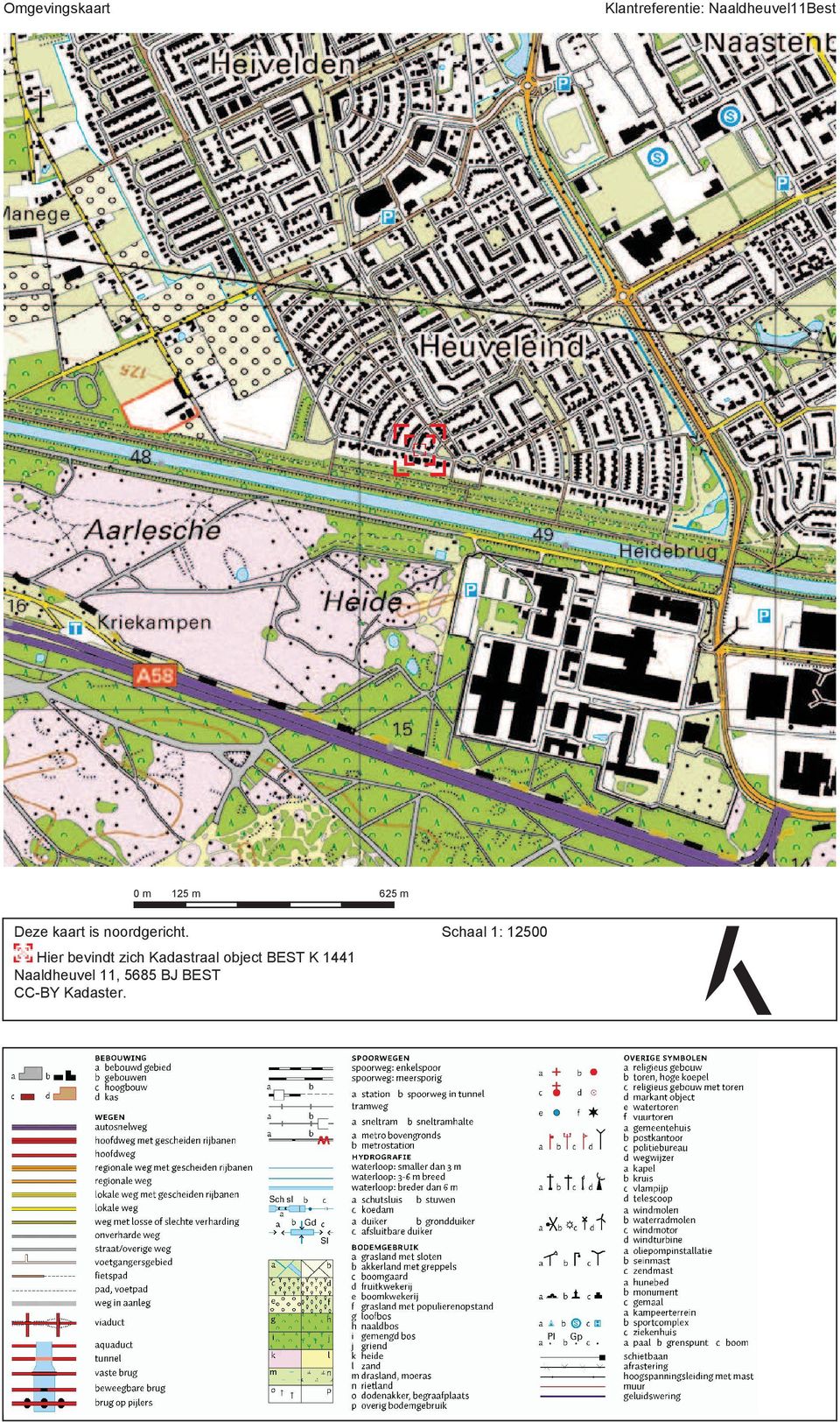 Schaal 1: 12500 Hier bevindt zich Kadastraal