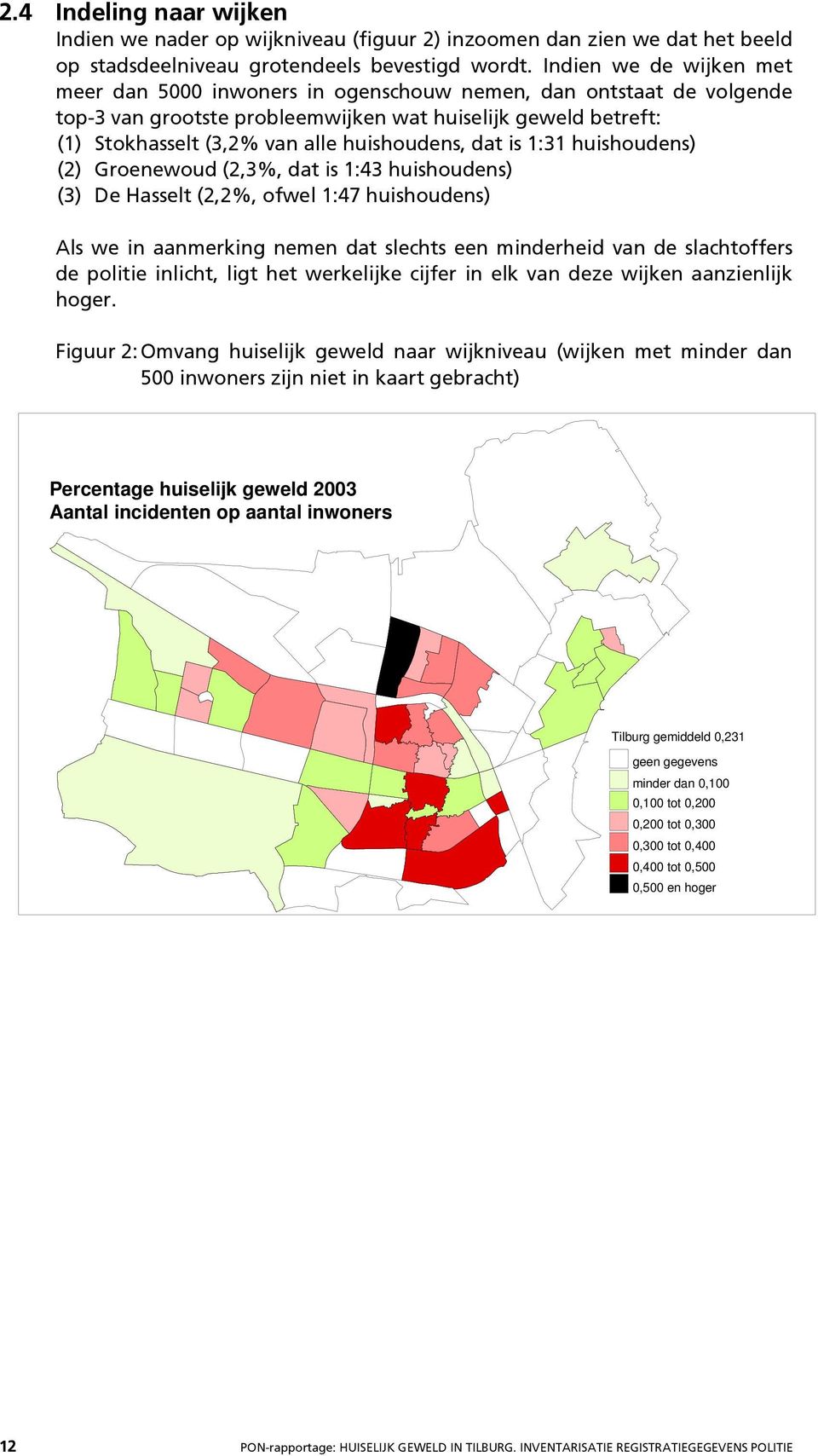 huishoudens, dat is 1:31 huishoudens) (2) Groenewoud (2,3%, dat is 1:43 huishoudens) (3) De Hasselt (2,2%, ofwel 1:47 huishoudens) Als we in aanmerking nemen dat slechts een minderheid van de
