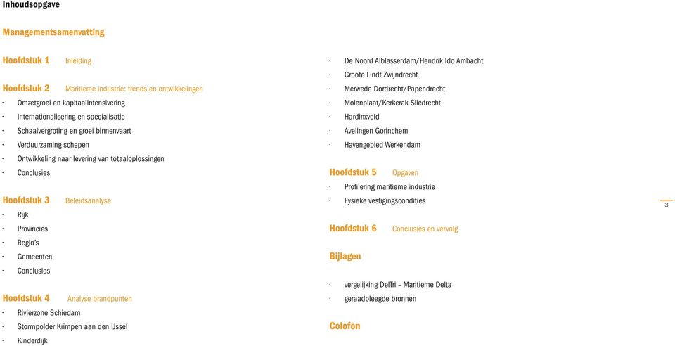 Hoofdstuk 4 Analyse brandpunten Rivierzone Schiedam Stormpolder Krimpen aan den IJssel Kinderdijk De Noord Alblasserdam/Hendrik Ido Ambacht Groote Lindt Zwijndrecht Merwede Dordrecht/Papendrecht