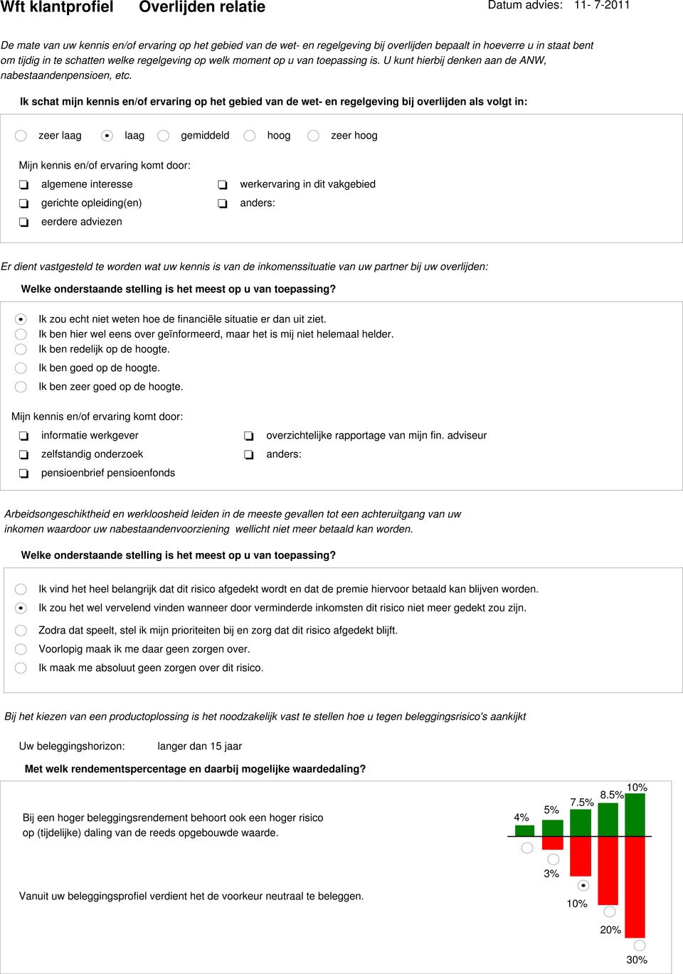 Ik schat mijn kennis en/of ervaring op het gebied van de wet- en regelgeving bij overlijden als volgt in: zeer laag laag gemiddeld hoog zeer hoog Mijn kennis en/of ervaring komt door: algemene