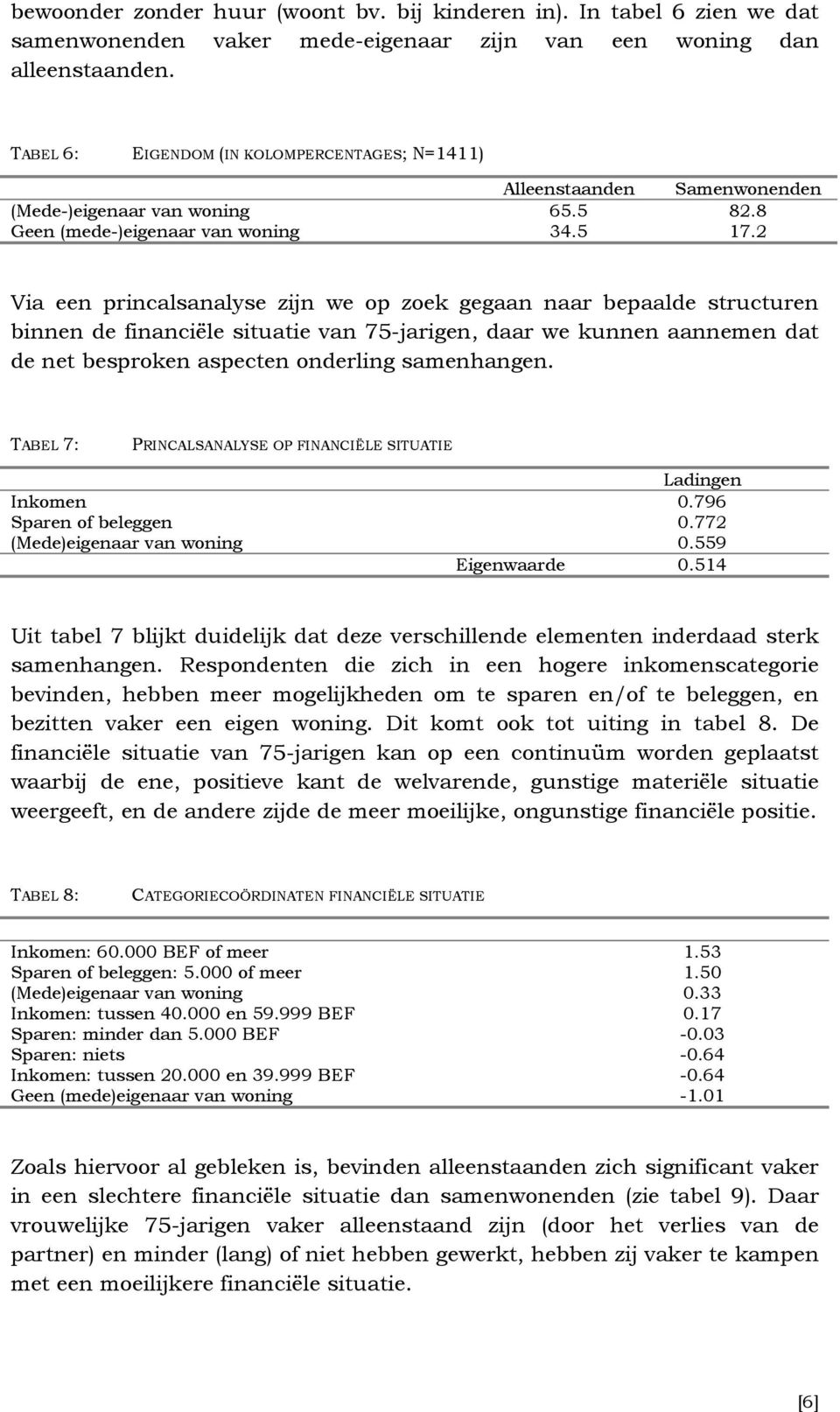 2 Via een princalsanalyse zijn we op zoek gegaan naar bepaalde structuren binnen de financiële situatie van 75-jarigen, daar we kunnen aannemen dat de net besproken aspecten onderling samenhangen.