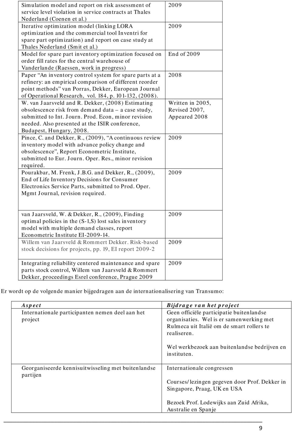 ) Model for spare part inventory optimization focused on order fill rates for the central warehouse of Vanderlande (Raessen, work in progress) Paper An inventory control system for spare parts at a