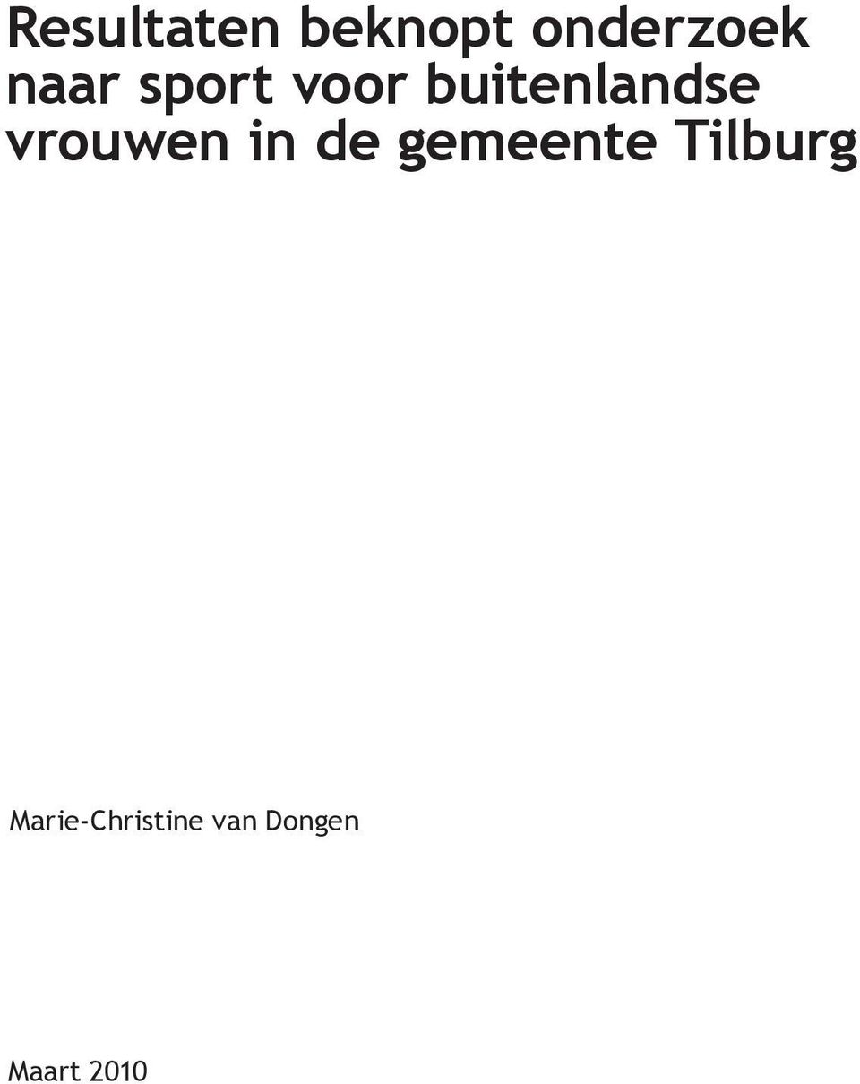 vrouwen in de gemeente Tilburg