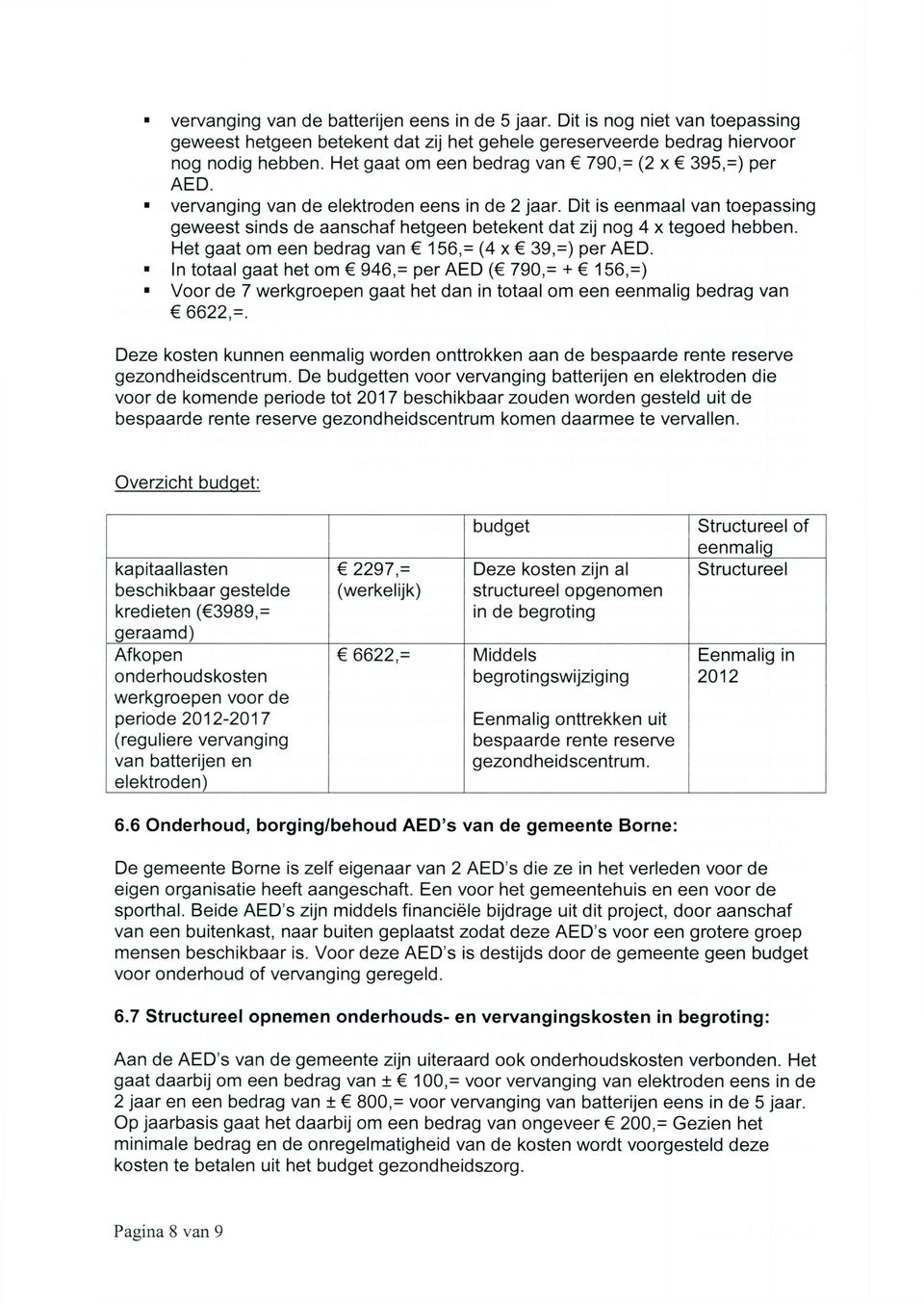 Dit is eenmaal van toepassing geweest sinds de aanschaf hetgeen betekent dat zij nog 4 x tegoed hebben. Het gaat om een bedrag van C 156^ (4 x C 39,^ per AED.