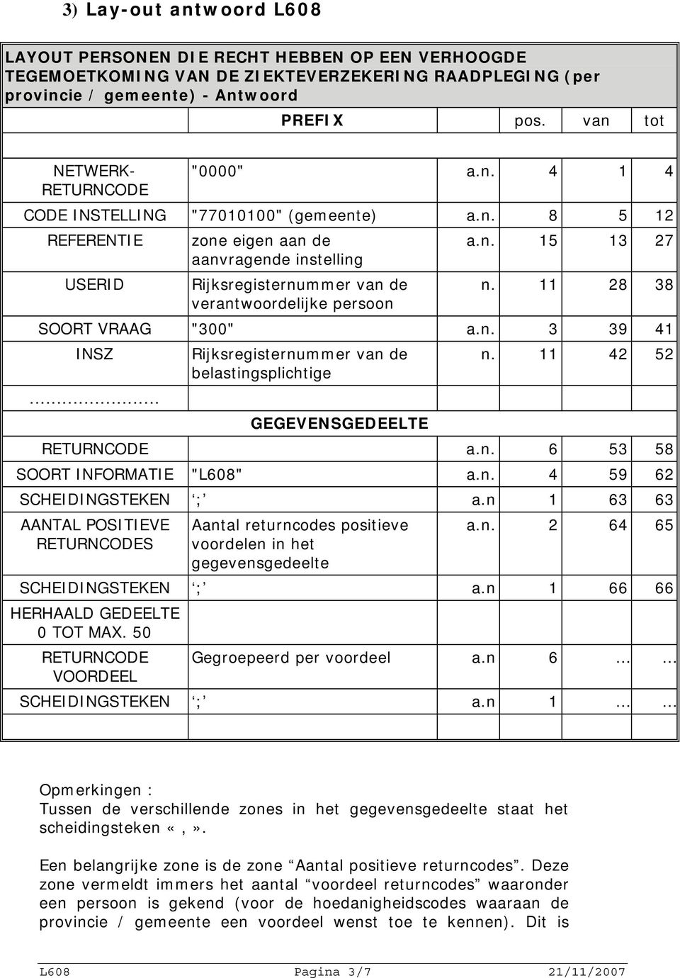 11 28 38 SOORT VRAAG "300" a.n. 3 39 41 INSZ... belastingsplichtige GEGEVENSGEDEELTE n. 11 42 52 a.n. 6 53 58 SOORT INFORMATIE "L608" a.n. 4 59 62 SCHEIDINGSTEKEN ; a.