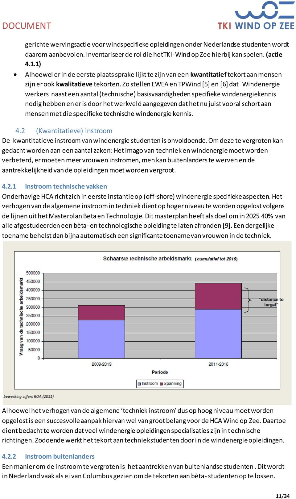 Zo stellen EWEA en TPWind [5] en [6] dat Windenergie werkers naast een aantal (technische) basisvaardigheden specifieke windenergiekennis nodig hebben en er is door het werkveld aangegeven dat het nu