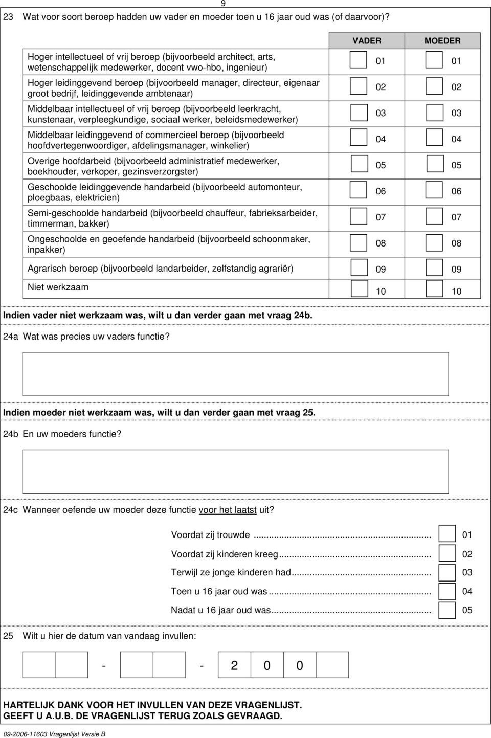 bedrijf, leidinggevende ambtenaar) Middelbaar intellectueel of vrij beroep (bijvoorbeeld leerkracht, kunstenaar, verpleegkundige, sociaal werker, beleidsmedewerker) Middelbaar leidinggevend of