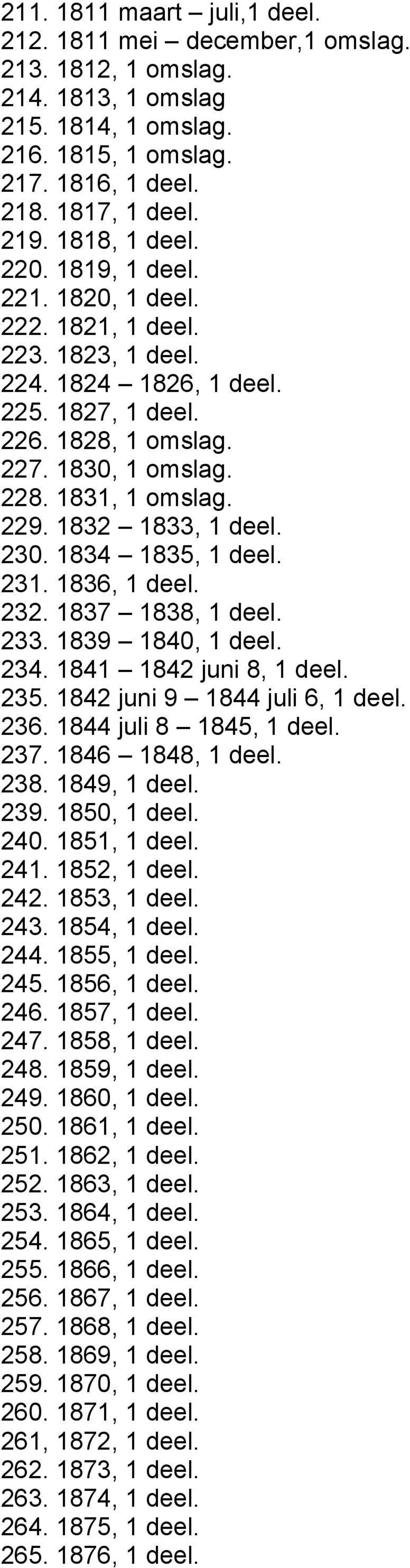 1842 juni 9 1844 juli 6, 236. 1844 juli 8 1845, 237. 1846 1848, 238. 1849, 239. 1850, 240. 1851, 241. 1852, 242. 1853, 243. 1854, 244. 1855, 245. 1856, 246. 1857, 247. 1858, 248.