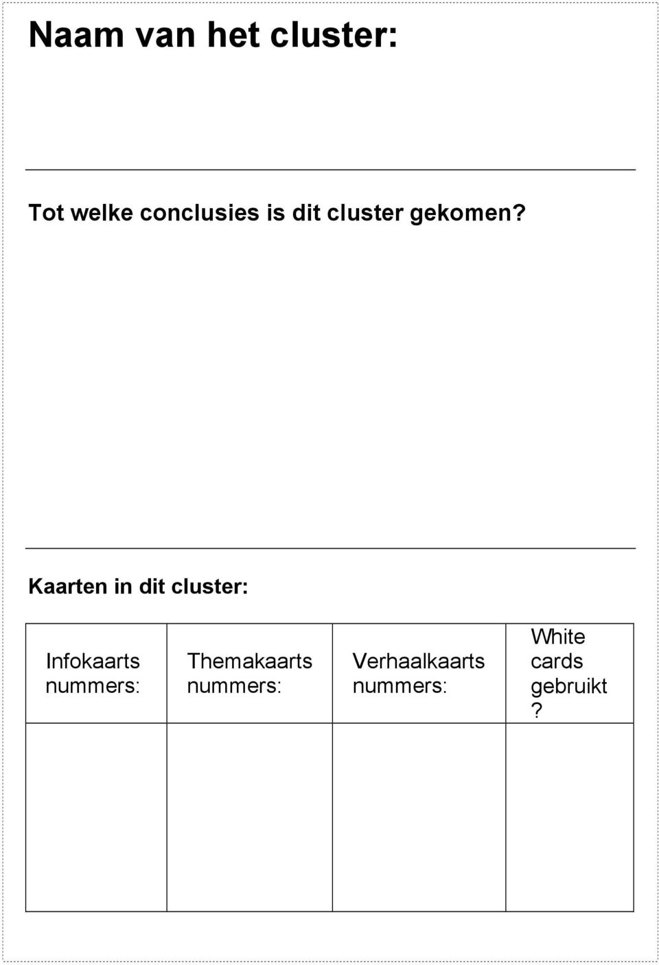 Kaarten in dit cluster: Infokaarts nummers: