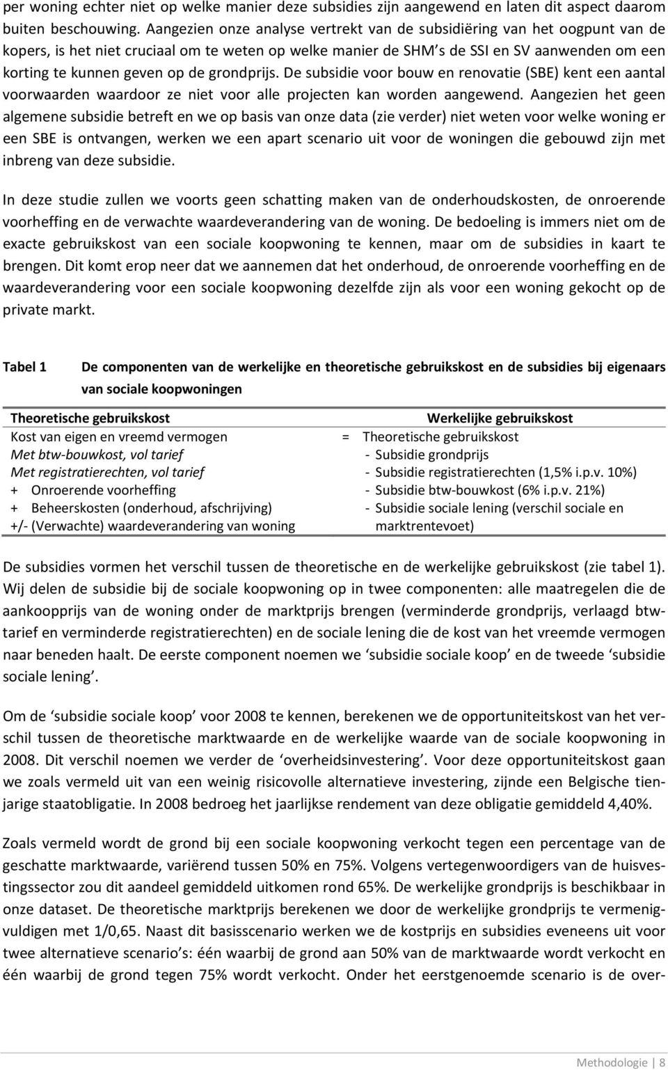 de grondprijs. De subsidie voor bouw en renovatie (SBE) kent een aantal voorwaarden waardoor ze niet voor alle projecten kan worden aangewend.