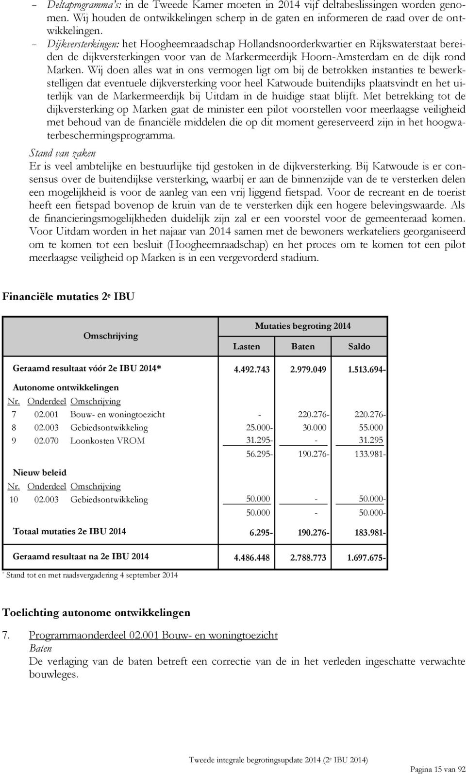 Wij doen alles wat in ons vermogen ligt om bij de betrokken instanties te bewerkstelligen dat eventuele dijkversterking voor heel Katwoude buitendijks plaatsvindt en het uiterlijk van de