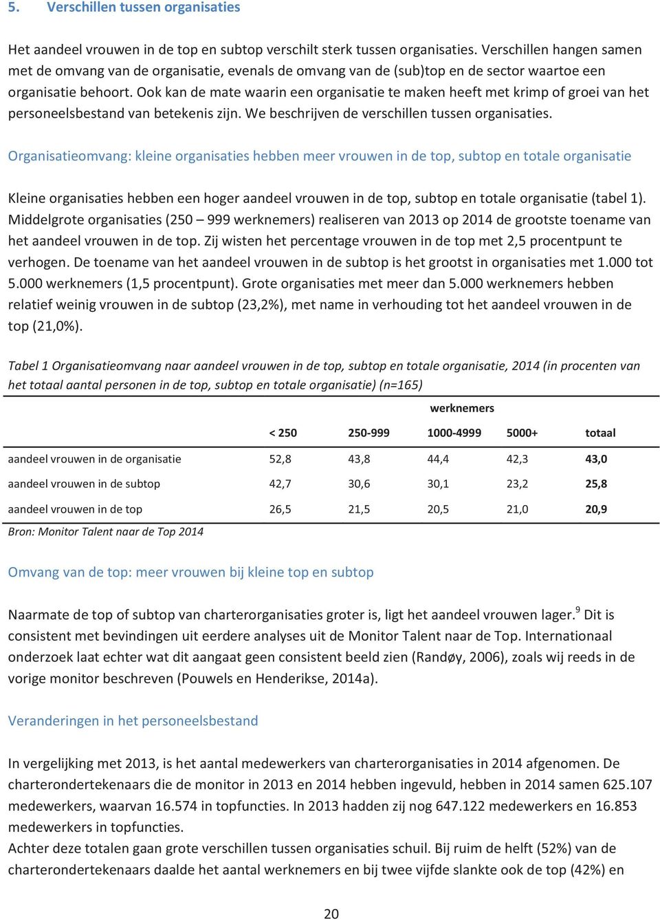 Ook kan de mate waarin een organisatie te maken heeft met krimp of groei van het personeelsbestand van betekenis zijn. We beschrijven de verschillen tussen organisaties.