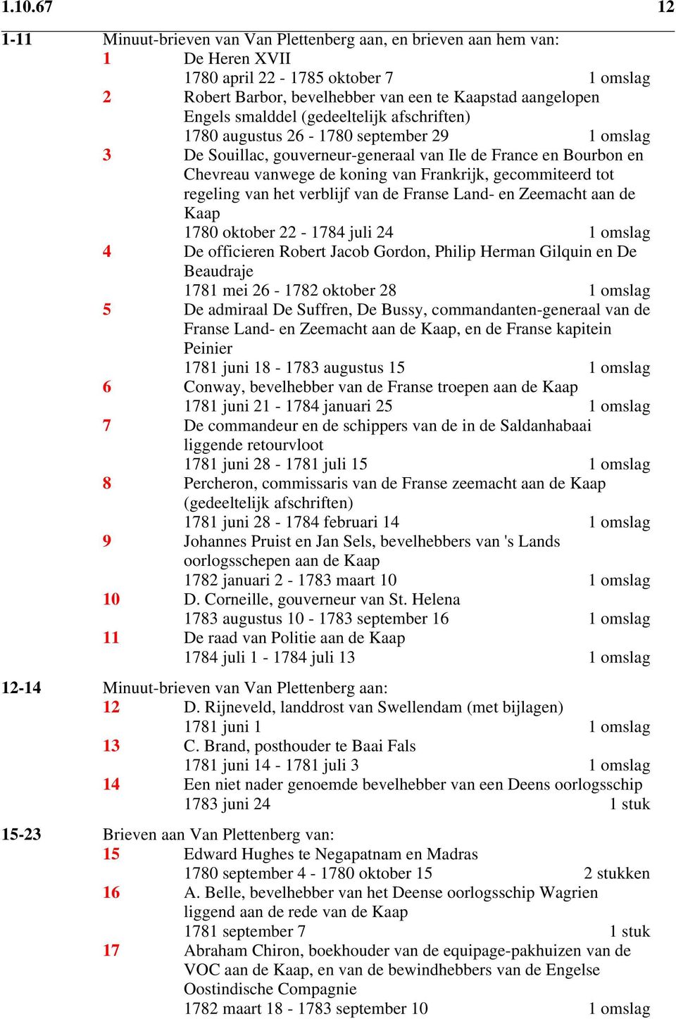 gecommiteerd tot regeling van het verblijf van de Franse Land- en Zeemacht aan de Kaap 1780 oktober 22-1784 juli 24 1 omslag 4 De officieren Robert Jacob Gordon, Philip Herman Gilquin en De Beaudraje