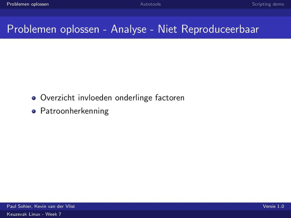 Reproduceerbaar Overzicht