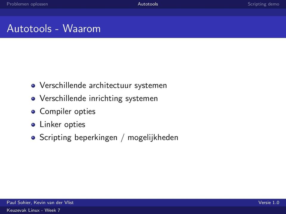 inrichting systemen Compiler opties