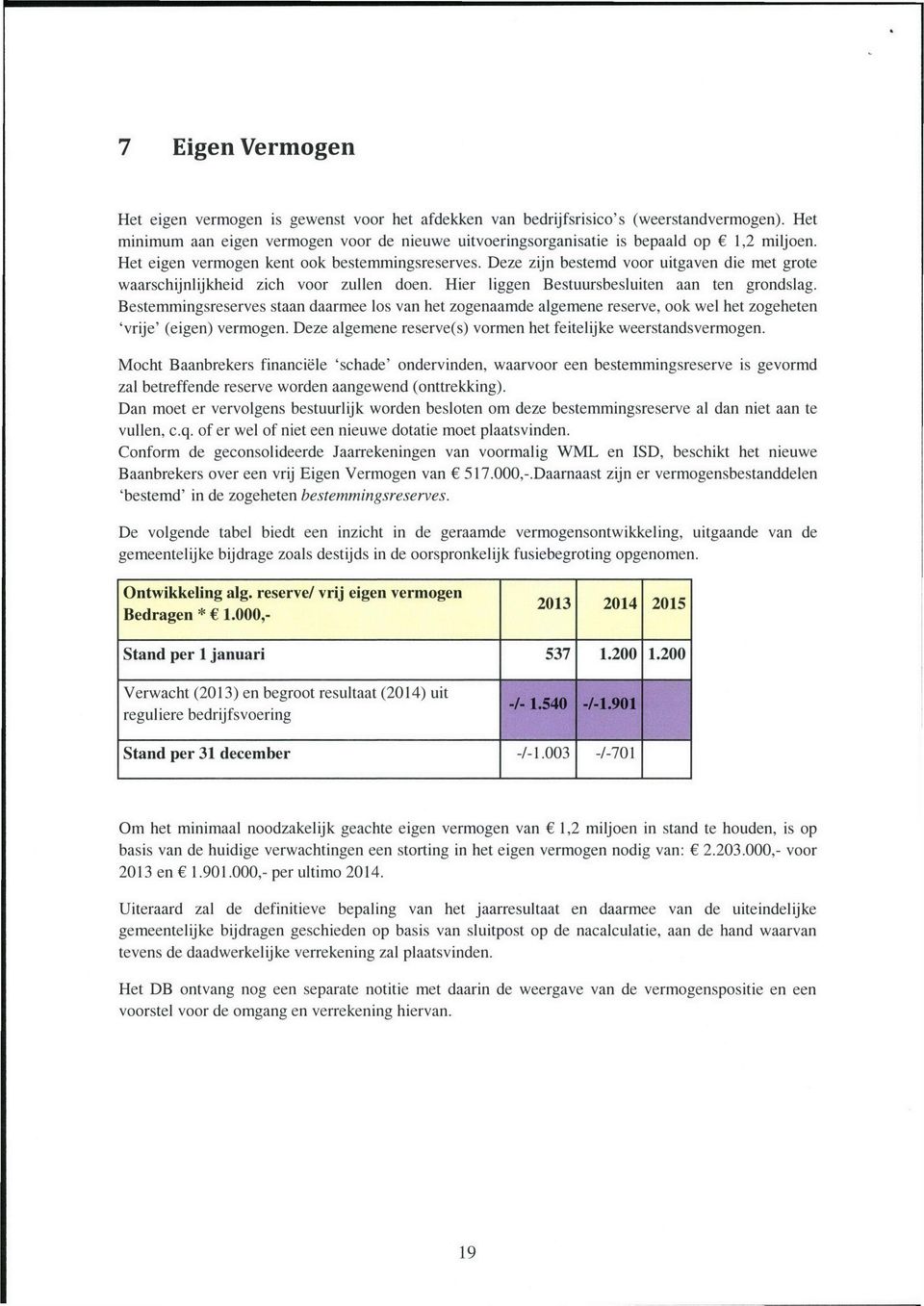 Deze zijn bestemd voor uitgaven die met grote waarschijnlijkheid zich voor zullen doen. Hier liggen Bestuursbesluiten aan ten grondslag.