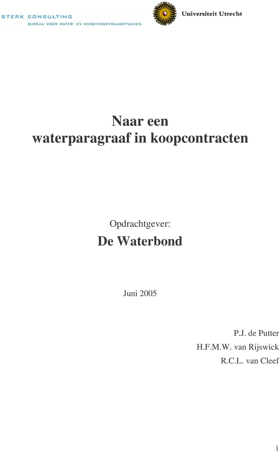 Waterbond Juni 2005 P.J. de Putter H.