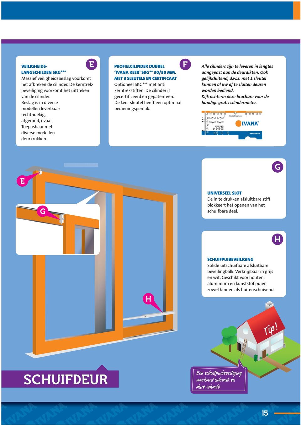 MT 3 SLUTLS N CRTIFICT Optioneel SKG*** met anti kerntrekstiften. e cilinder is gecertificeerd en gepatenteerd. e keer sleutel heeft een optimaal bedieningsgemak.