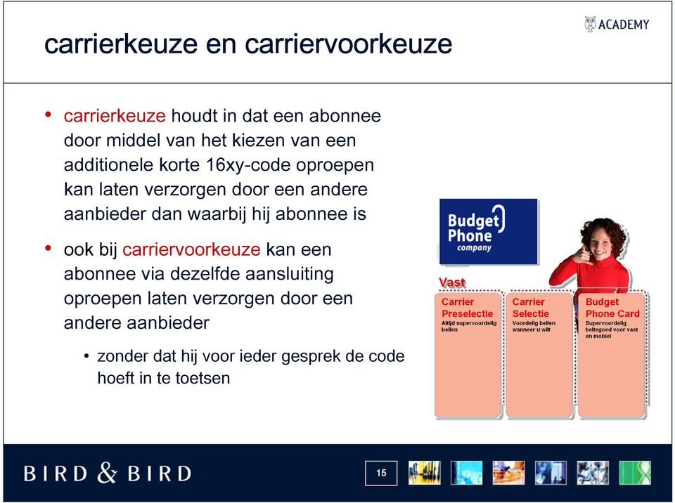 waarbij hij abonnee is ook bij carriervoorkeuze kan een abonnee via dezelfde aansluiting oproepen