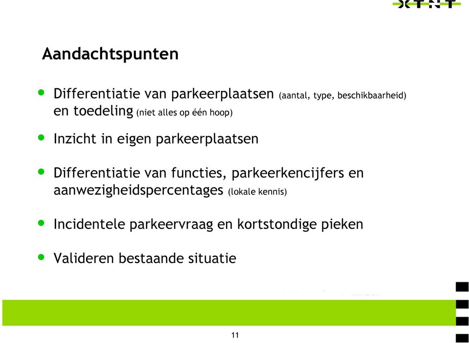 parkeerplaatsen Differentiatie van functies, parkeerkencijfers en