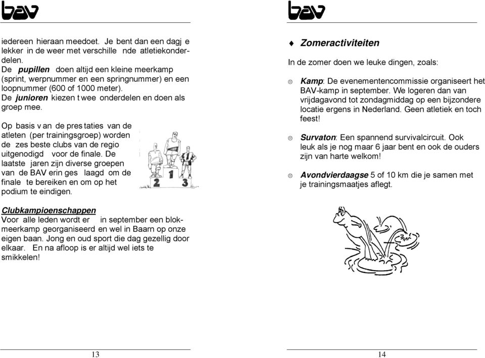 Op basis v an de pres taties van de atleten (per trainingsgroep) worden de zes beste clubs van de regio uitgenodigd voor de finale.