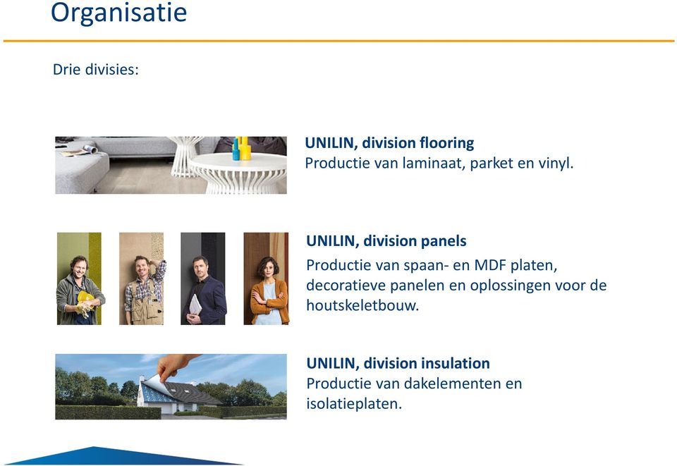 UNILIN, division panels Productie van spaan-en MDF platen, decoratieve