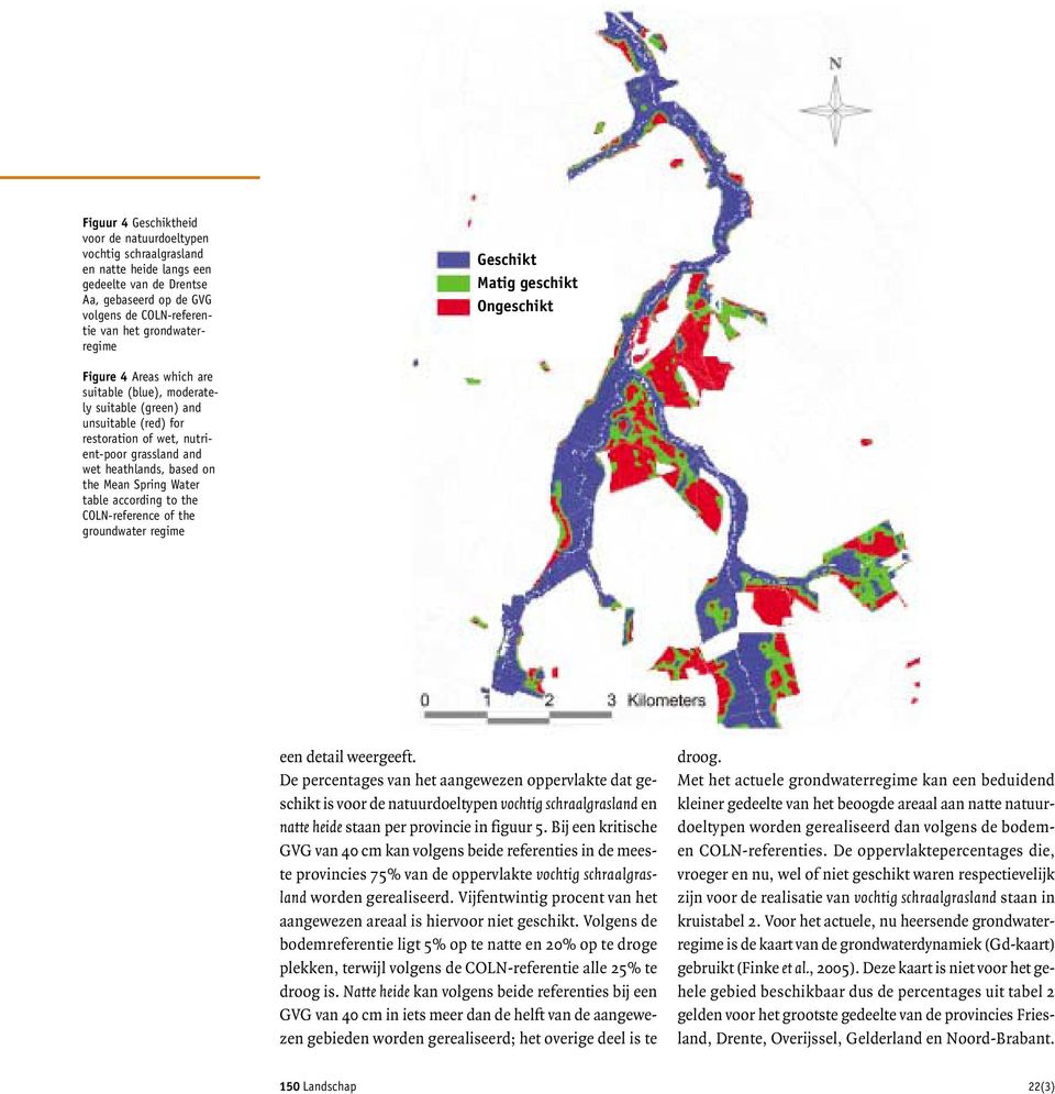 on the Mean Spring Water table according to the COLN-reference of the groundwater regime een detail weergeeft.