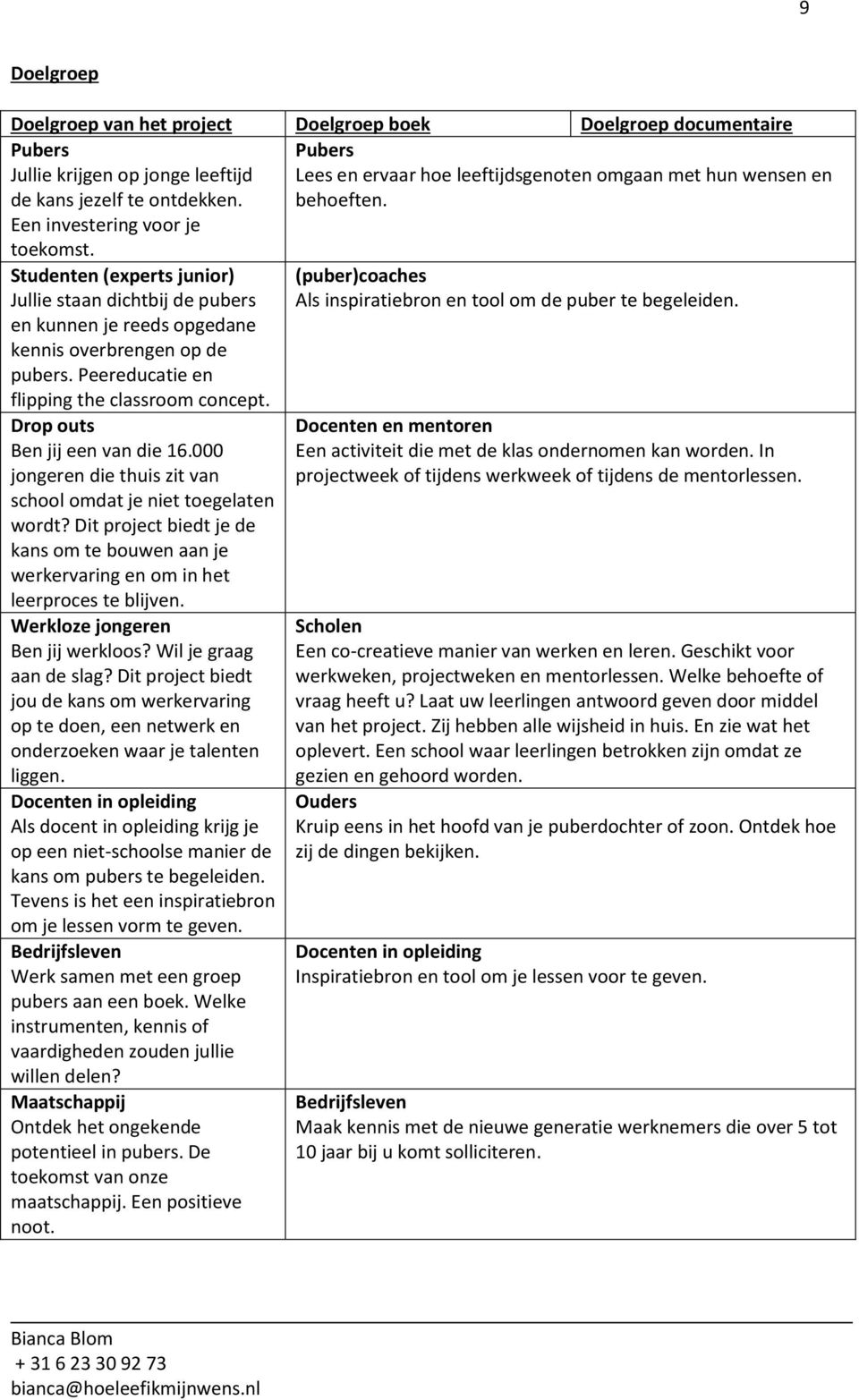 Studenten (experts junior) Jullie staan dichtbij de pubers en kunnen je reeds opgedane kennis overbrengen op de pubers. Peereducatie en flipping the classroom concept.