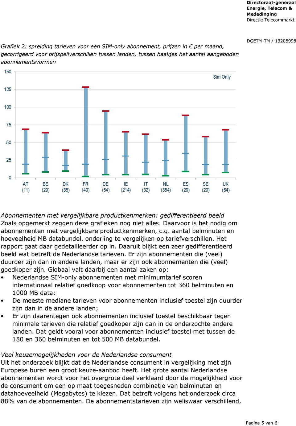 Daarvoor is het nodig om abonnementen met vergelijkbare productkenmerken, c.q. aantal belminuten en hoeveelheid MB databundel, onderling te vergelijken op tariefverschillen.