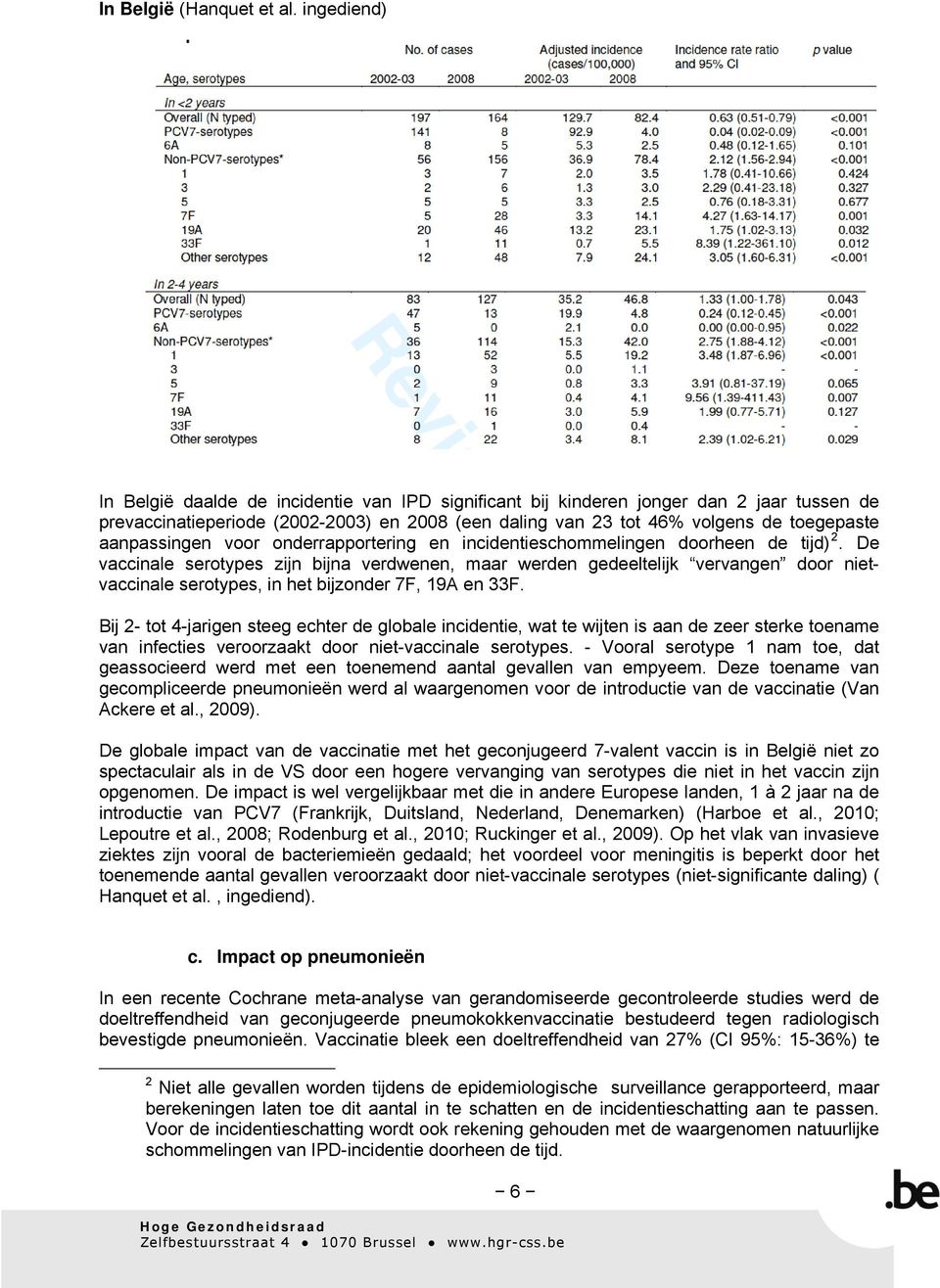 aanpassingen voor onderrapportering en incidentieschommelingen doorheen de tijd) 2.