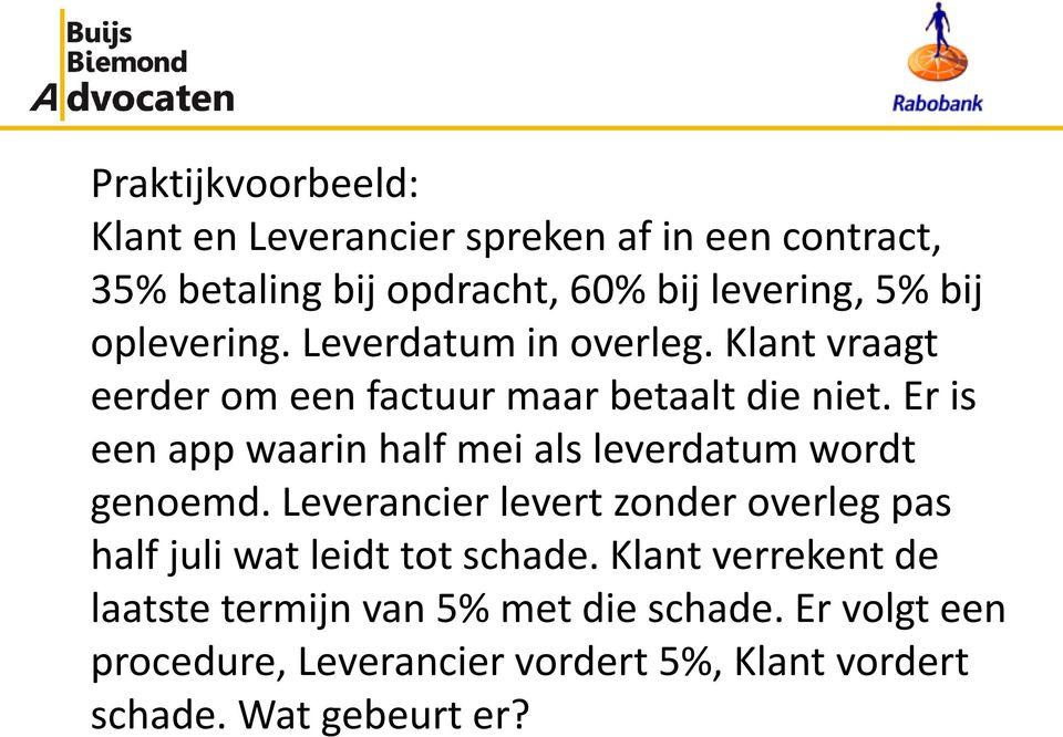 Er is een app waarin half mei als leverdatum wordt genoemd.