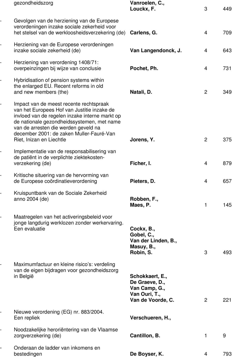 4 731 - Hybridisation of pension systems within the enlarged EU. Recent reforms in old and new members (the) Natali, D.