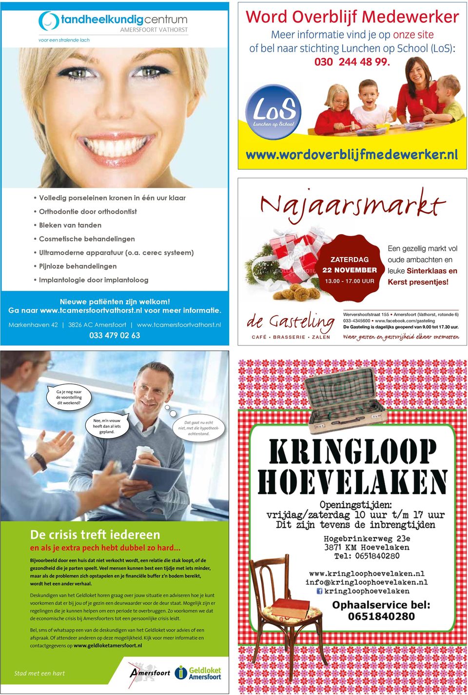 00-17.00 uur Een gezellig markt vol oude ambachten en leuke Sinterklaas en Kerst presentjes! Nieuwe patiënten zijn welkom! Ga naar www.tcamersfoortvathorst.nl voor meer informatie.