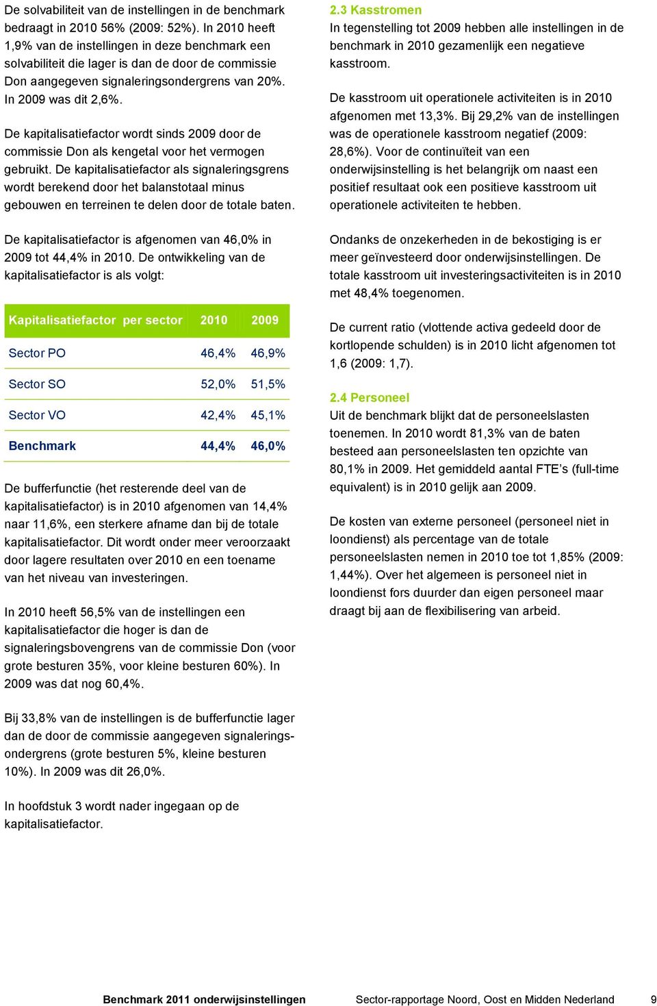 De kapitalisatiefactor wordt sinds 2009 door de commissie Don als kengetal voor het vermogen gebruikt.