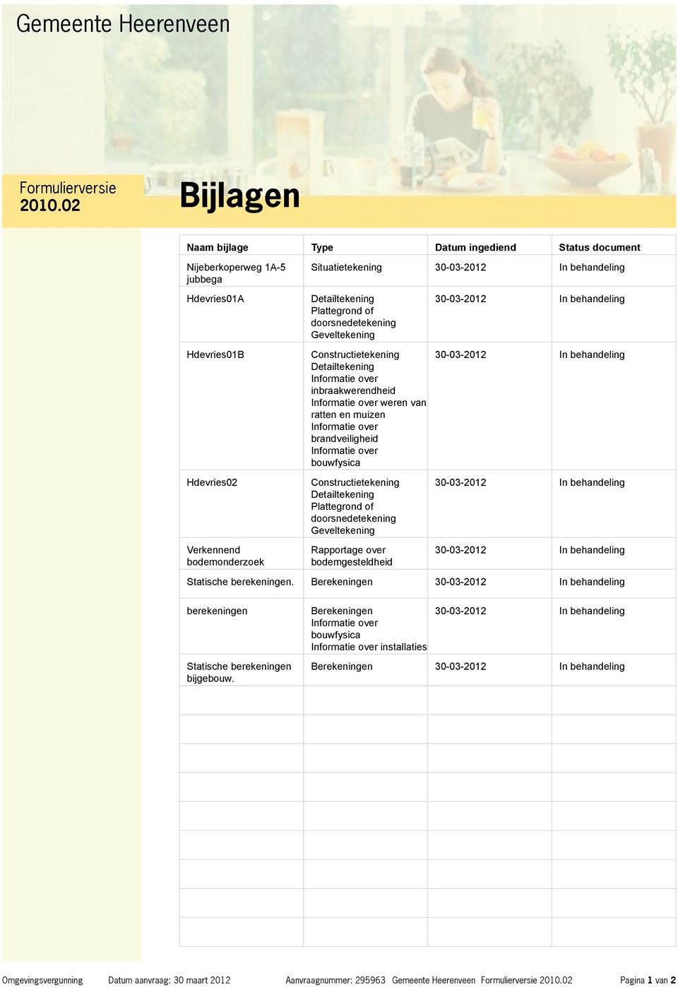 Detailtekening Plattegrond of doorsnedetekening Geveltekening Constructietekening Detailtekening Informatie over inbraakwerendheid Informatie over weren van ratten en muizen Informatie over