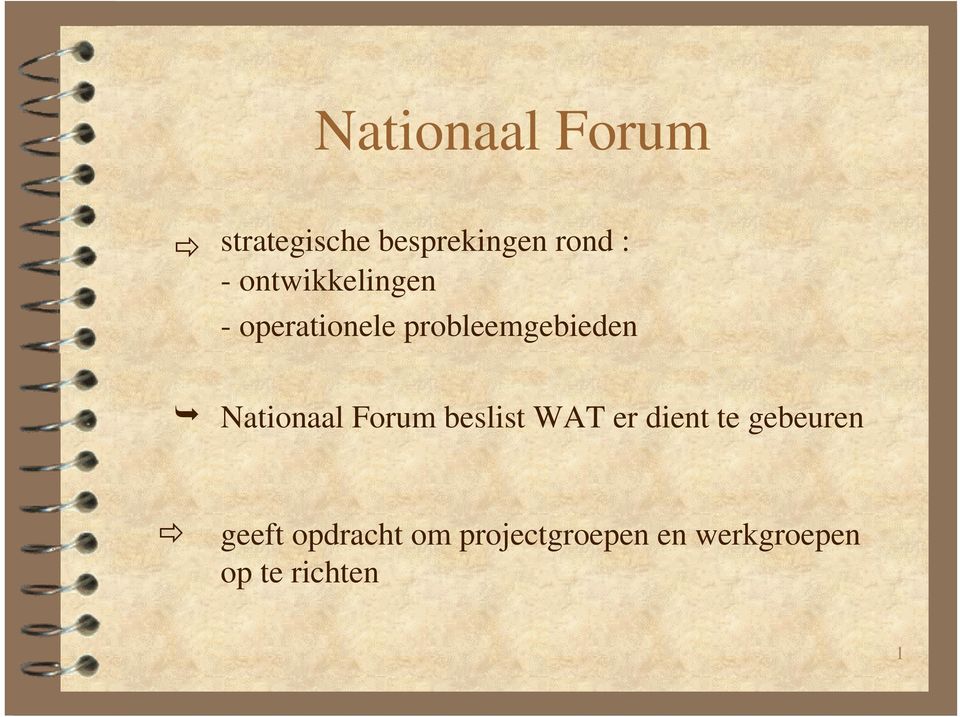 Nationaal Forum beslist WAT er dient te gebeuren