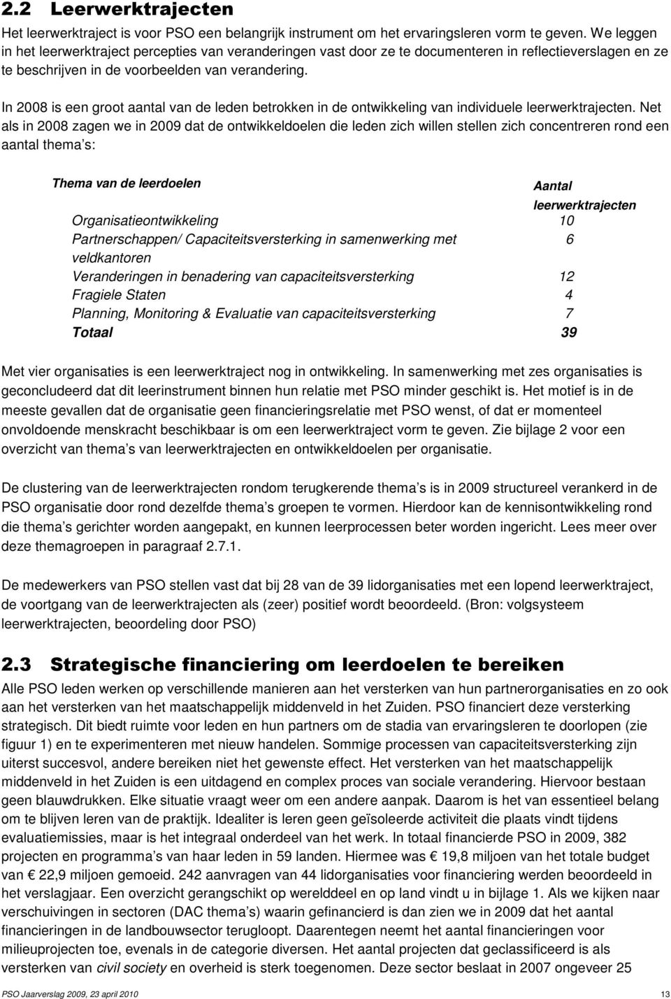 In 2008 is een groot aantal van de leden betrokken in de ontwikkeling van individuele leerwerktrajecten.