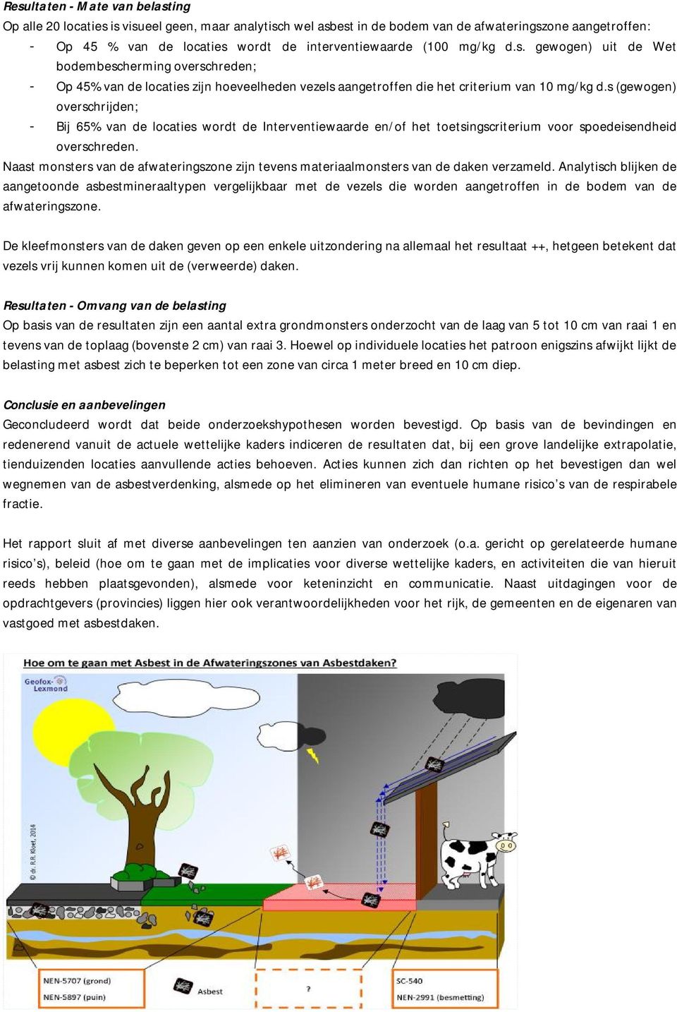 s (gewogen) overschrijden; - Bij 65% van de locaties wordt de Interventiewaarde en/of het toetsingscriterium voor spoedeisendheid overschreden.