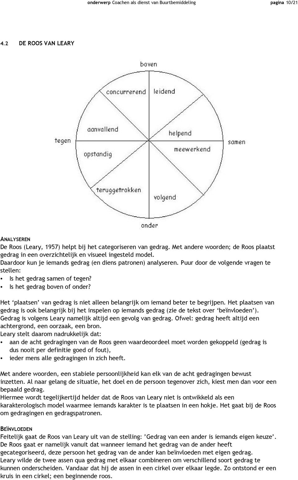 Puur door de volgende vragen te stellen: Is het gedrag samen of tegen? Is het gedrag boven of onder? Het plaatsen van gedrag is niet alleen belangrijk om iemand beter te begrijpen.