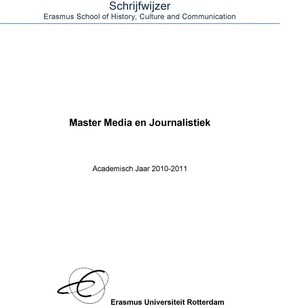 Master Media en Journalistiek