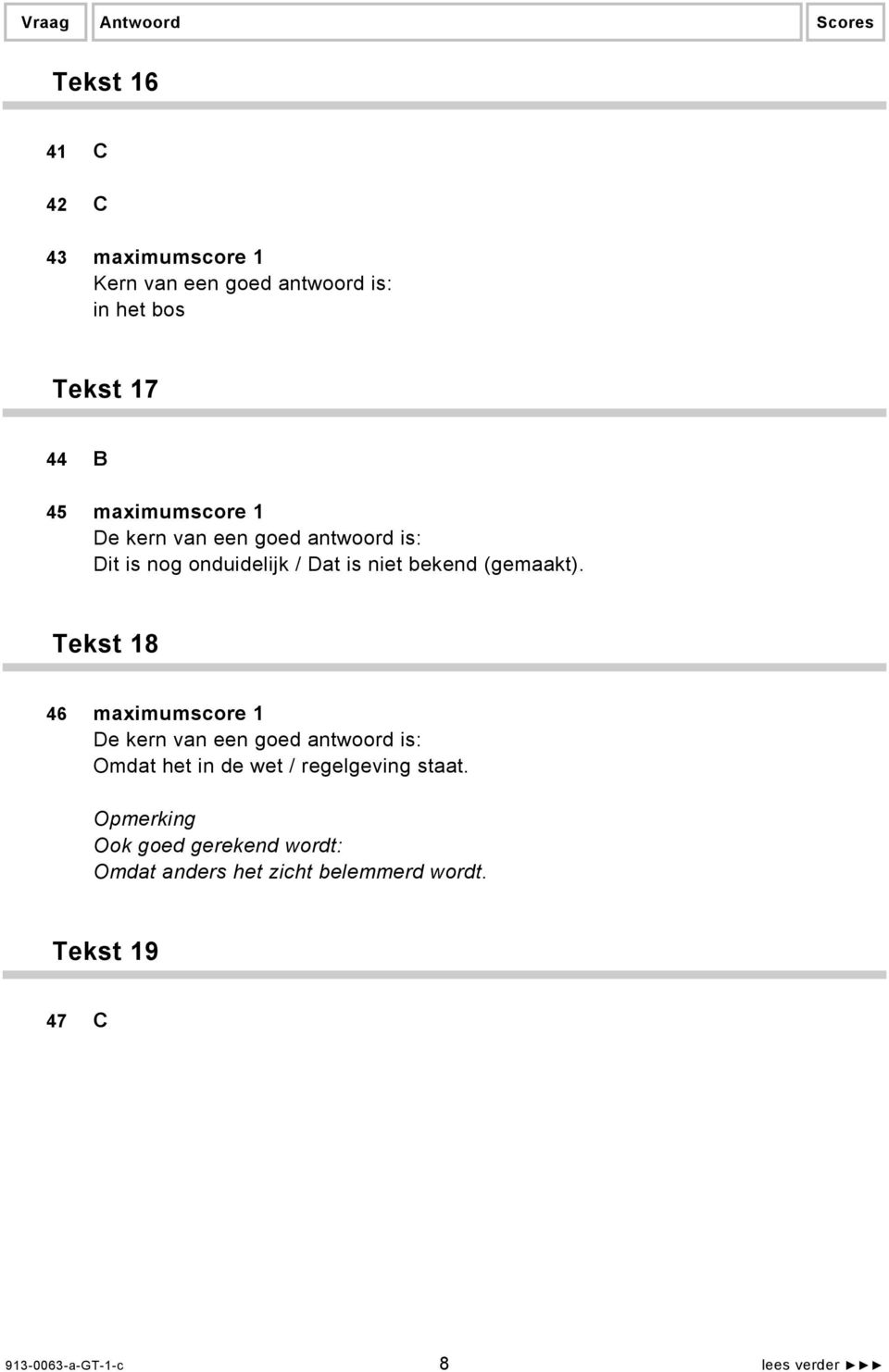 Tekst 18 46 maximumscore 1 Omdat het in de wet / regelgeving staat.