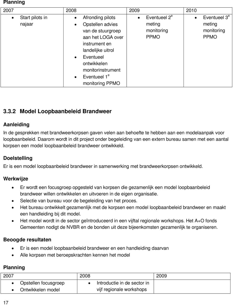 3.2 Model Loopbaanbeleid Brandweer Aanleiding In de gesprekken met brandweerkorpsen gaven velen aan behoefte te hebben aan een modelaanpak voor loopbaanbeleid.